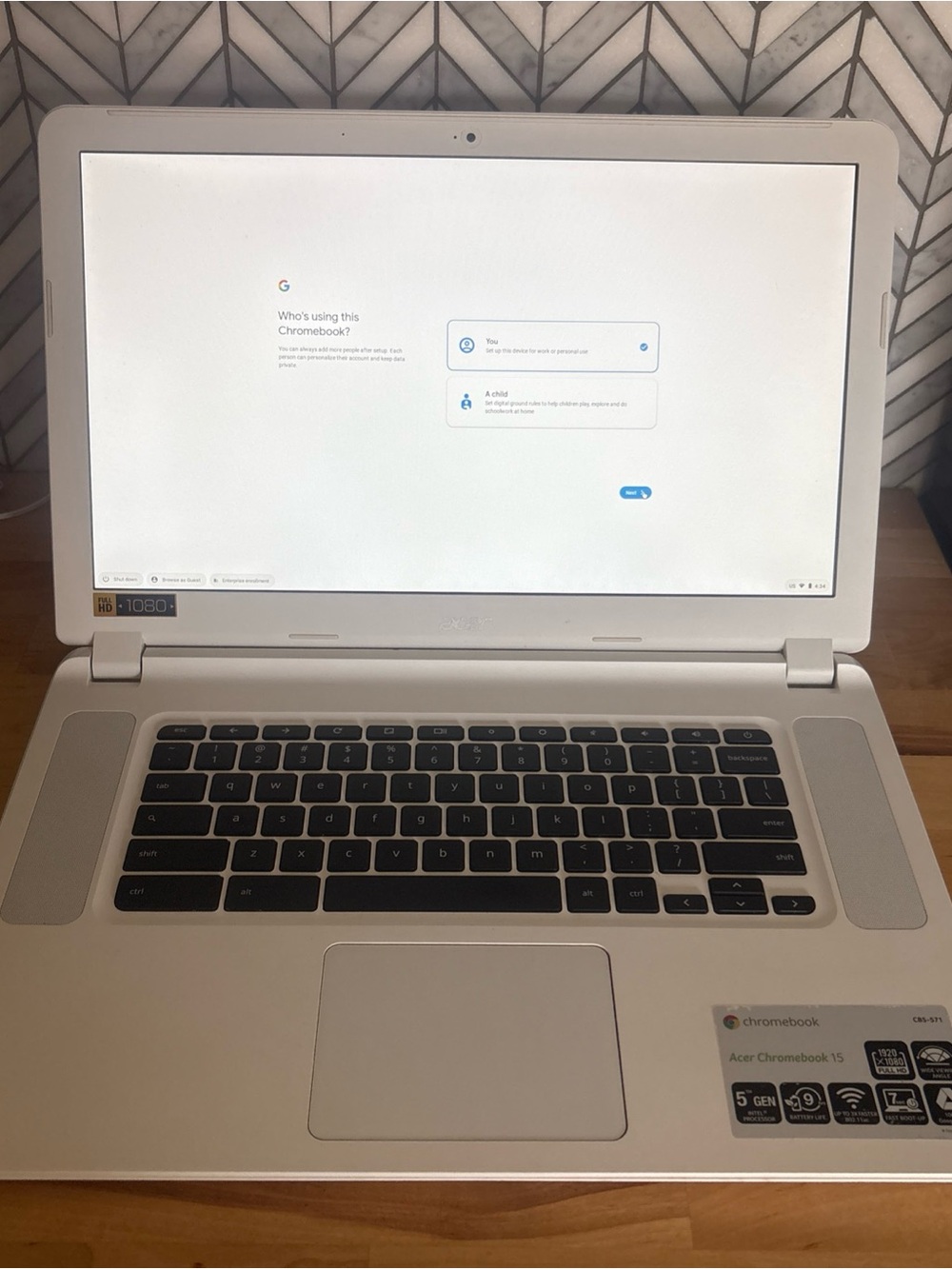 Acer Chromebook 15 (CB5-571) 15" Intel Celeron Chrome OS